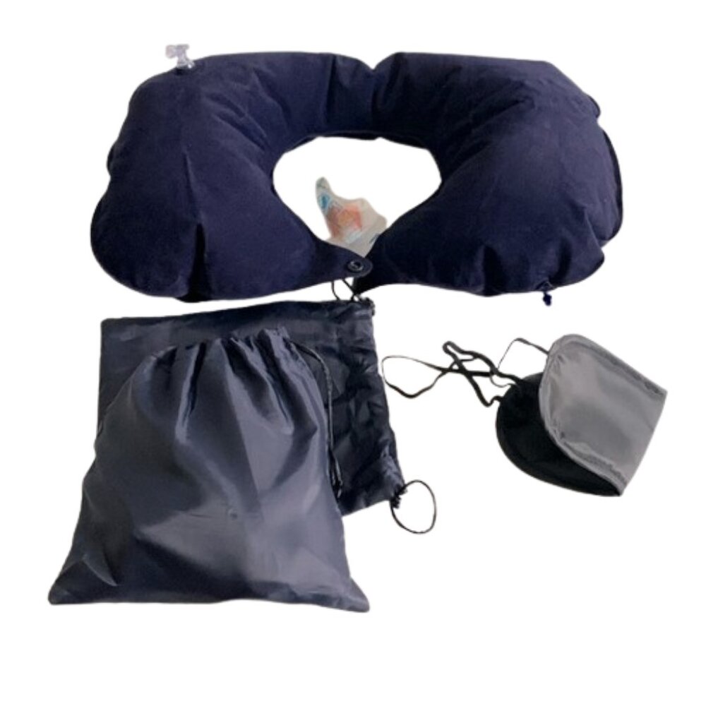2PCS Inflatable Travel Pillow, Adjustable Inflatable Neck Pillow